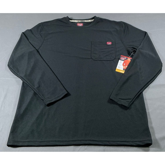 Wrangler Other - Wrangler Workwear Mens Black Performance LS Pen Pocket Tee Relaxed Fit L WW55145